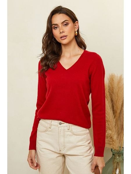 Soft Cashmere Sweter w kolorze czerwonym rozmiar: 40. Czerwone swetry Soft Cashmere, bez wzorów, z kaszmiru, bez ramiączek. Za 338.95 zł.