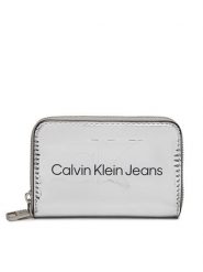 Calvin Klein Jeans Duży Portfel Damski Sculpted Med Zip Around Mono S K60K611863 Srebrny. Szare portfele Calvin Klein Jeans, bez wzorów, z jeansu. Za 289.99 zł.