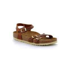 Klapki Birkenstock Kumba Brązowe Damskie. Brązowe klapki Birkenstock, bez wzorów, z nubiku, bez obcasa. Za 874.00 zł.