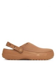 Crocs Klapki Classic Crafted Clog 211354 Beżowy. Brązowe klapki Crocs, bez wzorów, z tworzywa sztucznego, bez obcasa. Za 259.99 zł.