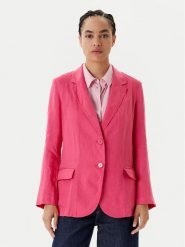 United Colors Of Benetton Marynarka 2AGHDW00R Różowy Regular Fit. Czerwone marynarki i żakiety United Colors of Benetton, bez wzorów, ze lnu. Za 369.99 zł.