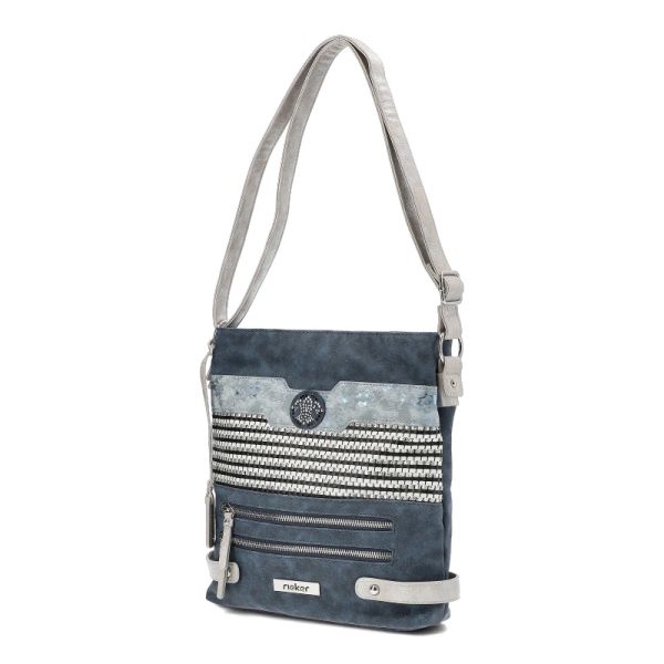 Granatowa Modna Torebka Damska Rieker. Niebieskie listonoszki Rieker, z aplikacjami, bez dodatków. Za 249.00 zł.