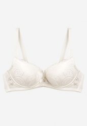 Beżowy Koronkowy Biustonosz Typu Push-Up z Usztywnionymi Miseczkami i Metalowymi Ozdobami Ellas. Brązowe biustonosze Born2be, bez wzorów, z koronki. Za 19.99 zł.