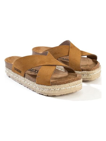 BACKSUN Klapki "Milano" w kolorze jasnobrązowym rozmiar: 36. Brązowe klapki Backsun, bez wzorów, z otwartym noskiem, bez obcasa. Za 184.95 zł.