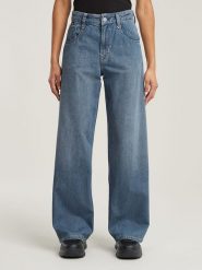 G-Star Dżinsy - Loose fit - w kolorze niebieskim rozmiar: W30/L32. Niebieskie jeansy G-Star, l, z aplikacjami, z podwyższonym stanem. Za 344.45 zł.