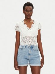 Morgan Bluzka 241-DANSA Écru Slim Fit. Bluzki Morgan, l, bez wzorów, z syntetyku, bez kołnierzyka, bez ramiączek. Za 129.99 zł.