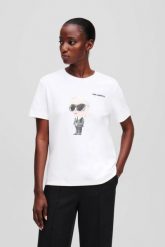 KARL LAGERFELD Biały t-shirt damski Ikon Aquarelle K, Rozmiar M. Białe t-shirty KARL LAGERFELD, m, bez wzorów, z materiału, bez kołnierzyka, bez ramiączek. W wyprzedaży za 229.99 zł.