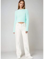 Monki Sweter w kolorze turkusowym rozmiar: S. Niebieskie swetry Monki, s, bez wzorów, bez ramiączek. Za 61.02 zł.