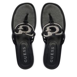 Japonki Guess. Czarne klapki Guess, z aplikacjami, bez obcasa. Za 589.99 zł.