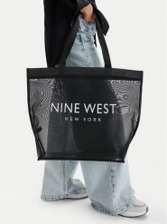 Nine West Torebka CEO-Eloura-LA374-4074 Czarny. Czarne shopper Nine West, bez wzorów, z materiału, bez dodatków. Za 79.99 zł.