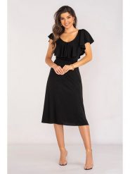 Awama Sukienka w kolorze czarnym rozmiar: XL. Czarne sukienki Awama, xl, bez wzorów, bez kołnierzyka, bez ramiączek, midi. Za 127.35 zł.