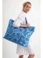 Josephine & Co Torba plażowa w kolorze niebieskim - 32 x 25 x 9 cm rozmiar: 34. Niebieskie torby na ramię Josephine & Co, bez wzorów, z bawełny, na ramię, bez dodatków. Za 173.99 zł.