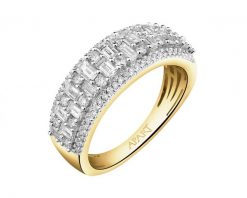 Pierścionek z żółtego złota z diamentami - 0,98 ct - próba 585. Żółte pierścionki Apart, z diamentem, złote. Za 10,590.00 zł.