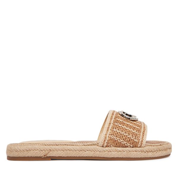 Espadryle Guess. Brązowe espadryle Guess, z aplikacjami, bez obcasa, bez zapięcia. Za 559.99 zł.