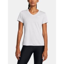 Koszulka Damska Sportowa Under Armour Tech Ssv-Twist. Białe koszulki sportowe Under Armour, bez wzorów, bez ramiączek, na fitness i siłownię. W wyprzedaży za 48.60 zł.