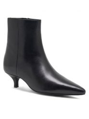 Gino Rossi Botki IRO-110466 Czarny. Czarne botki Gino Rossi, bez wzorów, ze skóry, bez obcasa, na słupku, bez zapięcia. Za 399.99 zł.