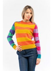 Moschino Kaszmirowy sweter w kolorze żółtym ze wzorem rozmiar: 36. Żółte swetry MOSCHINO, bez wzorów, z kaszmiru, bez ramiączek. Za 594.39 zł.