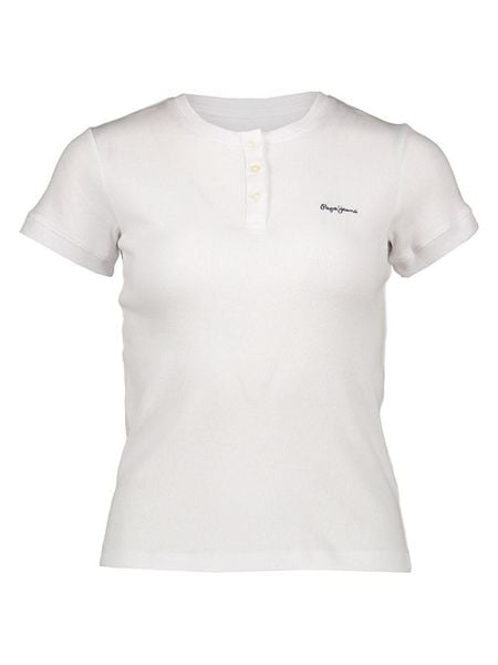 Pepe Jeans Koszulka w kolorze białym rozmiar: XL. Białe bluzki Pepe Jeans, xl, bez wzorów, z jeansu, bez kołnierzyka, bez ramiączek. Za 69.45 zł.