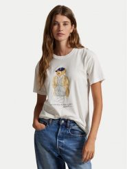 Polo Ralph Lauren T-Shirt 211971752001 Biały Straight Fit. Białe t-shirty Polo Ralph Lauren, m, bez wzorów, z bawełny, bez kołnierzyka, bez ramiączek. Za 619.99 zł.
