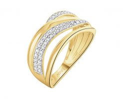 Pierścionek z żółtego złota z diamentami - 0,20 ct - próba 585. Żółte pierścionki Apart, z diamentem, złote. Za 6,490.00 zł.