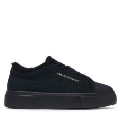 Trampki Armani Exchange. Czarne trampki Armani Exchange, bez wzorów, bez zapięcia. Za 779.99 zł.