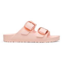BIRKENSTOCK Arizona Big Buckle EVA Light Rose Klapki damskie. Czerwone klapki Birkenstock, bez wzorów, bez obcasa. Za 269.99 zł.