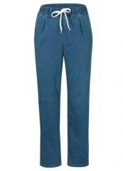 Ocieplane jeansy mom fit ze średnim stanem i wygodnym pasem. Niebieskie jeansy bonprix, bez wzorów. Za 159.99 zł.