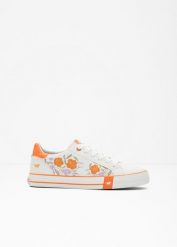 Sneakersy Mustang. Białe obuwie sportowe bonprix, bez zapięcia. Za 219.99 zł.