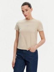 Calvin Klein Jeans T-Shirt Placed Institutional J20J225524 Beżowy Slim Fit. Brązowe t-shirty Calvin Klein Jeans, xl, bez wzorów, z bawełny, bez kołnierzyka, bez ramiączek. Za 99.99 zł.