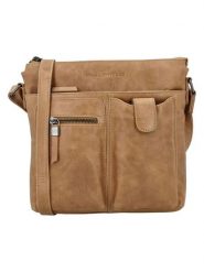 HIDE & STITCHES Skórzana torebka "Porto" w kolorze jasnobrązowym - 25,5 x 23,5 x 4,5 cm rozmiar: onesize. Brązowe torby na ramię HIDE & STITCHES, bez wzorów, z materiału, na ramię, bez dodatków. Za 278.45 zł.