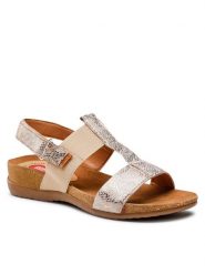 Go Soft Sandały OCE-141/2-07 Złoty. Żółte sandały GO SOFT, bez wzorów, ze skóry, bez obcasa, na płaskiej podeszwie, bez zapięcia. Za 179.99 zł.
