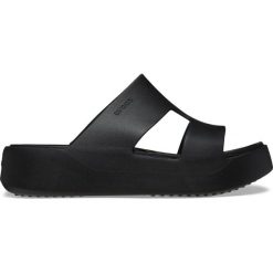 Klapki damskie Crocs Gateway Platform H-Strap. Czarne klapki Crocs, bez wzorów, bez obcasa. Za 159.00 zł.