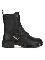 MEXX Botki MI001712643W Czarny. Czarne botki Mexx, bez wzorów, z materiału, bez obcasa, na płaskiej podeszwie, bez zapięcia. Za 359.99 zł.