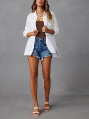 Milan Kiss Koszula w kolorze białym rozmiar: XL. Białe koszule Milan Kiss, xl, bez wzorów, z bawełny, bez kołnierzyka, bez ramiączek. Za 130.99 zł.