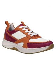 Josef Seibel Skórzane sneakersy w kolorze biało-pomarańczowo-różowym rozmiar: 40. Białe trampki Josef Seibel, bez wzorów, bez zapięcia. Za 159.95 zł.