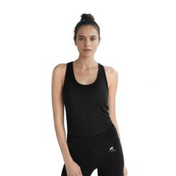 Damski podkoszulek sportowy Merino. Czarne koszulki sportowe FJORK MERINO, bez wzorów, z wełny, bez ramiączek. W wyprzedaży za 199.00 zł.