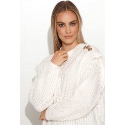 Makadamia Sweter w kolorze ecru rozmiar: onesize. Brązowe swetry Makadamia, bez wzorów, z wełny, bez ramiączek. Za 83.62 zł.