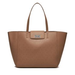 Torebka Calvin Klein. Brązowe shopper Calvin Klein, bez wzorów, bez dodatków. Za 440.99 zł.