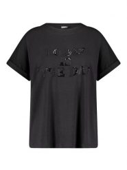 SAMOON Koszulka w kolorze czarnym rozmiar: 44. Czarne bluzki Samoon, bez wzorów, z bawełny, bez kołnierzyka, bez ramiączek. Za 65.54 zł.