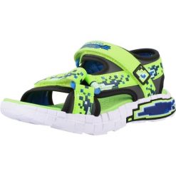 Sandały SKECHERS 402161L Zielony. Zielone sandały Skechers, bez wzorów, z materiału, bez obcasa, bez zapięcia. Za 290.00 zł.