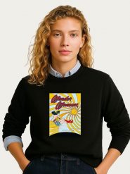 WOOOP Bluza "Wonder Woman Flying" w kolorze czarnym rozmiar: XXL. Czarne bluzy Wooop, xxl, bez wzorów, bez kaptura. Za 108.99 zł.