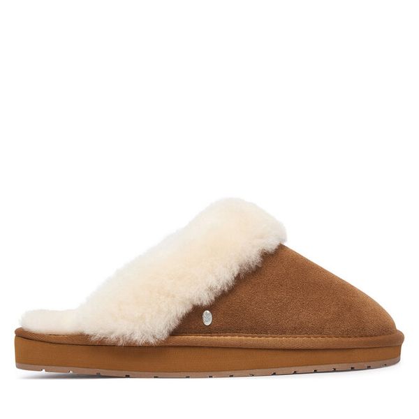 Kapcie EMU Australia. Brązowe obuwie domowe EMU Australia, bez wzorów, bez zapięcia. Za 384.99 zł.