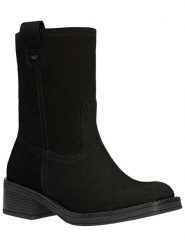 Wojas Skórzane botki w kolorze czarnym rozmiar: 40. Czarne botki Wojas, bez wzorów, z nubiku, bez obcasa, bez zapięcia. Za 346.18 zł.