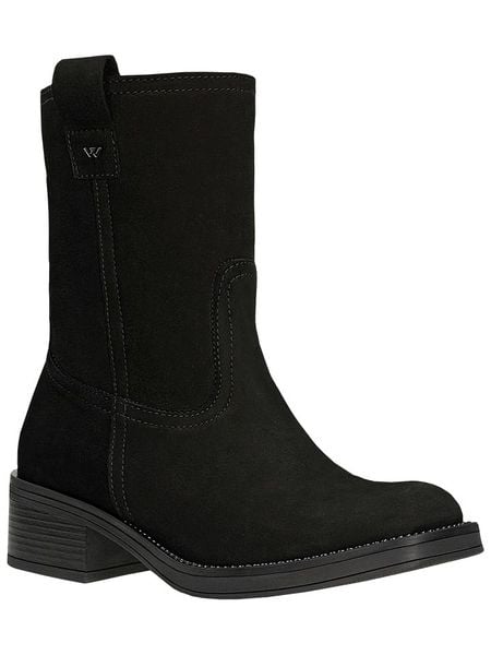 Wojas Skórzane botki w kolorze czarnym rozmiar: 40. Czarne botki Wojas, bez wzorów, z nubiku, bez obcasa, bez zapięcia. Za 346.18 zł.