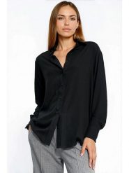 Nife Bluzka w kolorze czarnym rozmiar: 38. Czarne bluzki Nife, bez wzorów, z wiskozy, bez kołnierzyka, bez ramiączek. Za 170.87 zł.