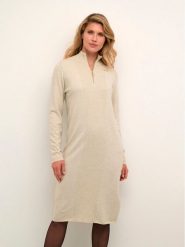 Cream Sukienka dzianinowa Crdela Knit 10611862 Beżowy Straight Fit. Brązowe sukienki Cream, xl, bez wzorów, z dzianiny, bez kołnierzyka, bez ramiączek. Za 189.99 zł.