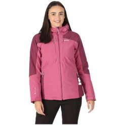 Kurtka turystyczna zimowa damska Highton ze stretchem. Czerwone kurtki sportowe Regatta, na zimę, bez wzorów, bez kaptura, trekkingowe. Za 265.95 zł.