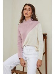 Joséfine Sweter "Csorna" w kolorze jasnoróżowo-kremowym rozmiar: XL. Brązowe swetry Joséfine, xl, bez wzorów, z kaszmiru, bez ramiączek. Za 158.47 zł.