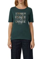 S.Oliver Koszulka w kolorze zielonym rozmiar: 40. Zielone bluzki S.Oliver, s, bez wzorów, bez kołnierzyka, bez ramiączek. Za 34.99 zł.