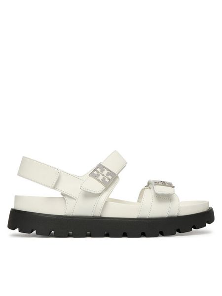 Tory Burch Sandały Mellow Sport 179591 Biały. Białe sandały Tory Burch, bez wzorów, ze skóry, sportowe, bez obcasa, na płaskiej podeszwie, bez zapięcia. Za 1,160.99 zł.